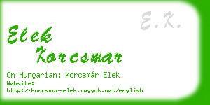 elek korcsmar business card